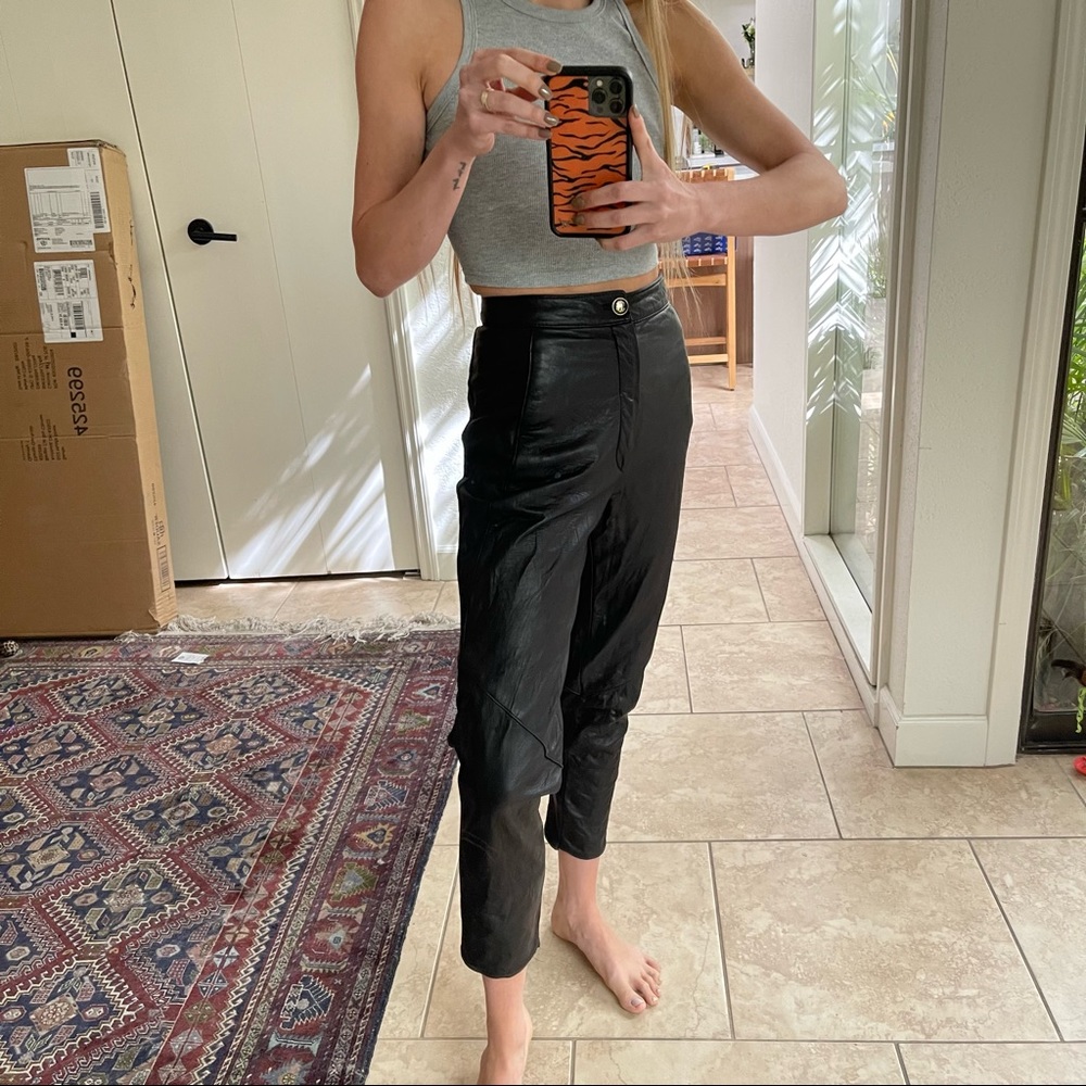 Vintage Lanna leather motorcycle cropped trousers